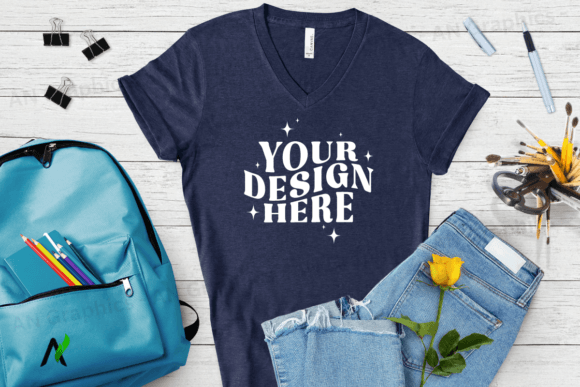 Bella Canvas 3005 V-Neck Mockup - 007: A Professional Design Tool for T-Shirt Creators