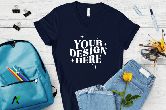 Bella Canvas 3005 V-Neck Mockup - 011: A Professional Tool for T-Shirt Design Presentation