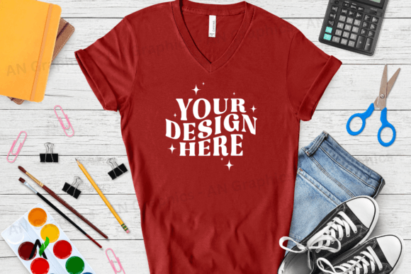 Bella Canvas 3005 V-Neck Mockup - 021: A Professional Tool for T-Shirt Designers and Merchants
