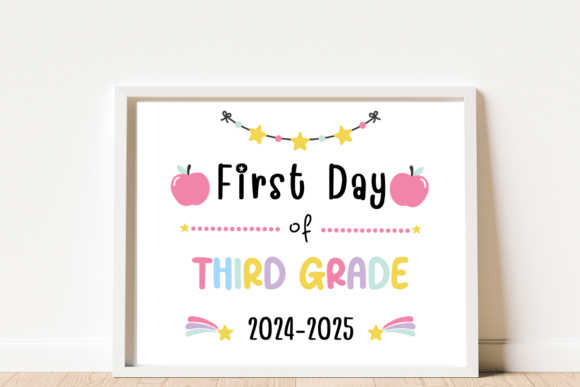 First Day of 3rd Grade Sign - PNG