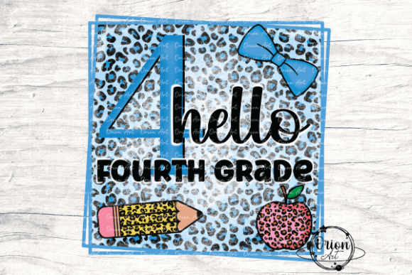 Hello Fourth Grade Blue Leopard PNG: A Versatile Design for Educational and Creative Projects