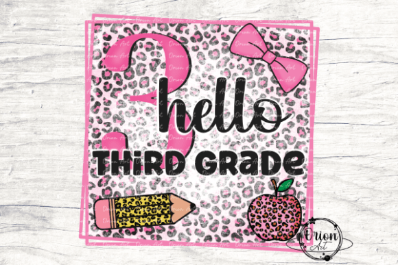 Hello Third Grade Pink Leopard PNG – A Versatile Design for Creative Projects